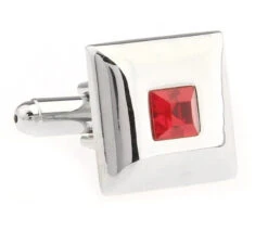 Red Square Crystal Cufflinks (V-CF-C68413R)