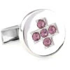 Round Pink Crystal Cross Center Cufflinks (V-CF-C6941P-S) -Fashion Formal Wear Store V CF C6941P S 32161.1534100468