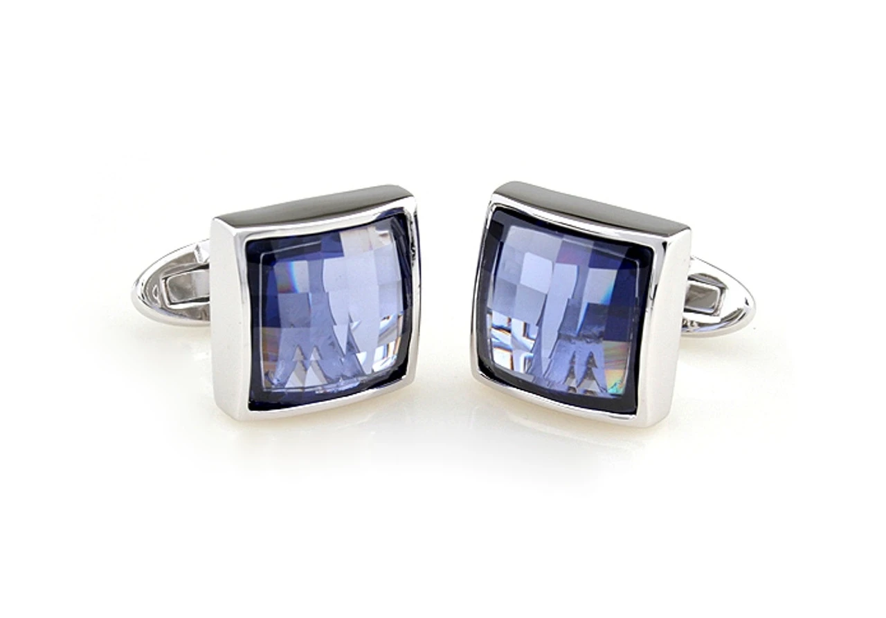 Multi-Faceted Purple Swarovski® Crystal Cufflinks (V-CF-C7689PR-S) 4 Multi-Faceted Purple Swarovski® Crystal Cufflinks (V-CF-C7689PR-S) - Image 2
