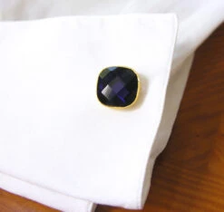 Large Faceted Dark Purple Swarovski® Gold Cufflinks (V-CF-C7872PR-G) -Fashion Formal Wear Store V CF C7872PR G 5 01110.1553826424