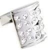 Diamond Faceted Swarovski® Crystal Flower Cufflinks (V-CF-C805C)