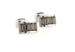 Smoke-Colored Swarovski® Crystal Arch Cufflinks (V-CF-C900SM) -Fashion Formal Wear Store V CF C900SM 3 52109.1522715445