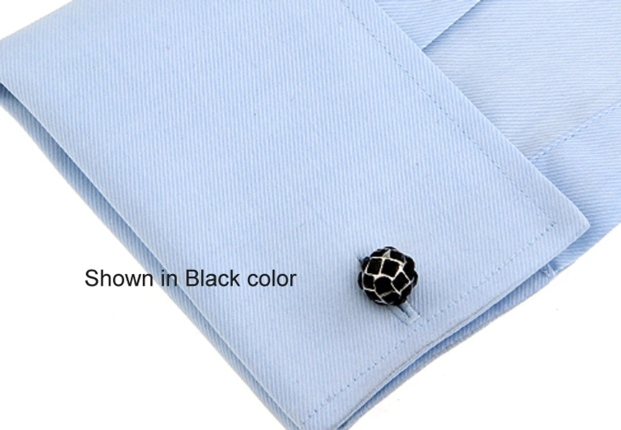 Black Swarovski® Crystal Ball Cufflinks (V-CF-C902B) 5 Black Swarovski® Crystal Ball Cufflinks (V-CF-C902B) - Image 3