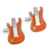 Orange And White Electric Guitar Enamel Cufflinks (V-CF-E419O) -Fashion Formal Wear Store V CF E419O 72797.1523008203