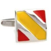 Red & Yellow Stripe Enamel Square Cufflinks (V-CF-E50477-S) -Fashion Formal Wear Store V CF E50477 S 2 74127.1523428961