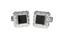 Large Black Enamel Cufflinks (V-CF-E56772) -Fashion Formal Wear Store V CF E56772 4 71417.1606916330
