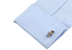 Double Knob Bronze & Tan Stripe Cufflinks (V-CF-E62379BR) -Fashion Formal Wear Store V CF E62379BR 2 78152.1524206766