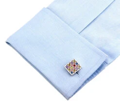 Multi-Color Enamel Square Cufflinks (V-CF-E62477) -Fashion Formal Wear Store V CF E62477 2 78092.1535159245