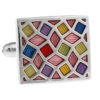 Multi-Color Enamel Square Cufflinks (V-CF-E62477) -Fashion Formal Wear Store V CF E62477 33050.1535159245