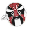 Enameled Red Kabuki Opera Mask Cufflinks (V-CF-E70100-R) -Fashion Formal Wear Store V CF E70100 R 2 29410.1522705472