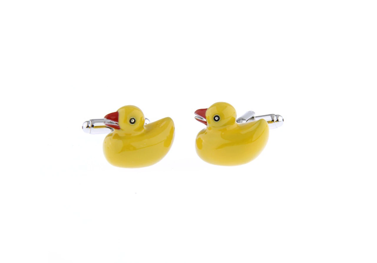 Large Yellow Ducky Cufflinks (V-CF-90198) 4 Large Yellow Ducky Cufflinks (V-CF-90198) - Image 2