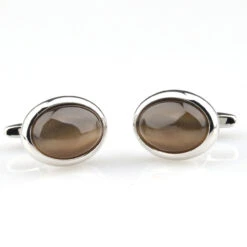 Large Oval Brown Cat's Eye Cufflinks (V-CF-G50387-BR) -Fashion Formal Wear Store V CF G50387 BR 3 75773.1535151954