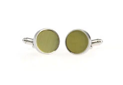 Round Light Yellow Cat's Eye Cufflinks (V-CF-G50660CR-S) -Fashion Formal Wear Store V CF G50660CR S 3 04727.1534968408