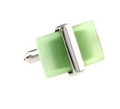 Green Cat's Eye Stone Cufflinks (V-CF-G50673GR)