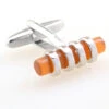 Orange Cat's Eye Glass Cylinder Cufflinks (V-CF-G53397-O) 1 Orange Cat's Eye Glass Cylinder Cufflinks (V-CF-G53397-O) -Fashion Formal Wear Store V CF G53397 O 2 00863.1522698067