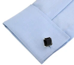 Large Faceted Cut Black Onyx In Silver Cufflinks (V-CF-G56844B-S) -Fashion Formal Wear Store V CF G56844B S 4 70179.1607208033