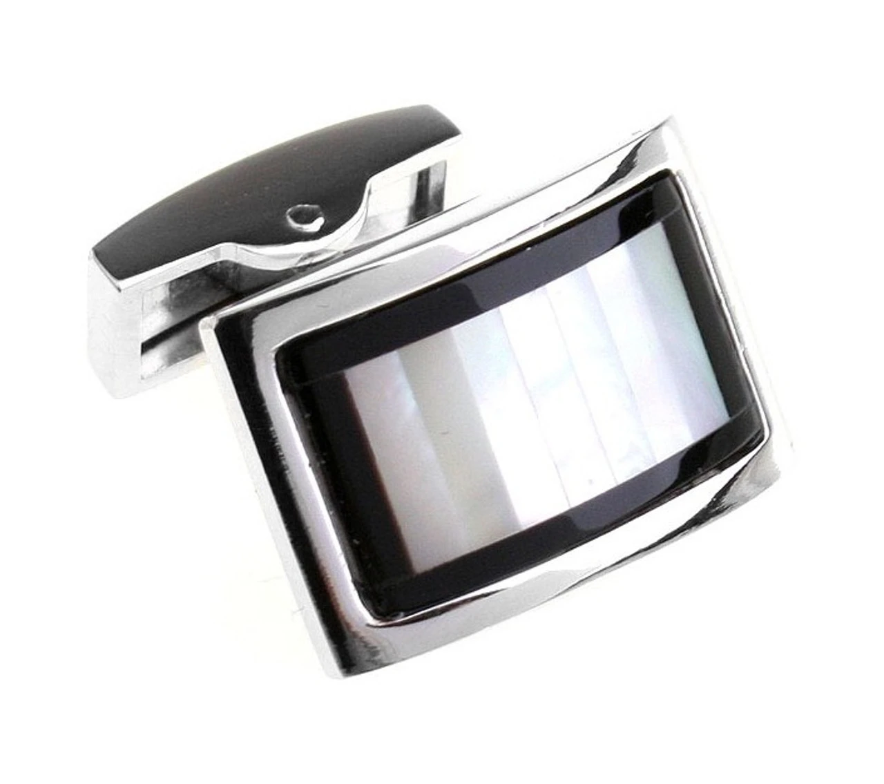 Black Cat's Eye & Mother-of-Pearl Arch Cufflinks (V-CF-G6153B) 3 Black Cat's Eye & Mother-of-Pearl Arch Cufflinks (V-CF-G6153B)