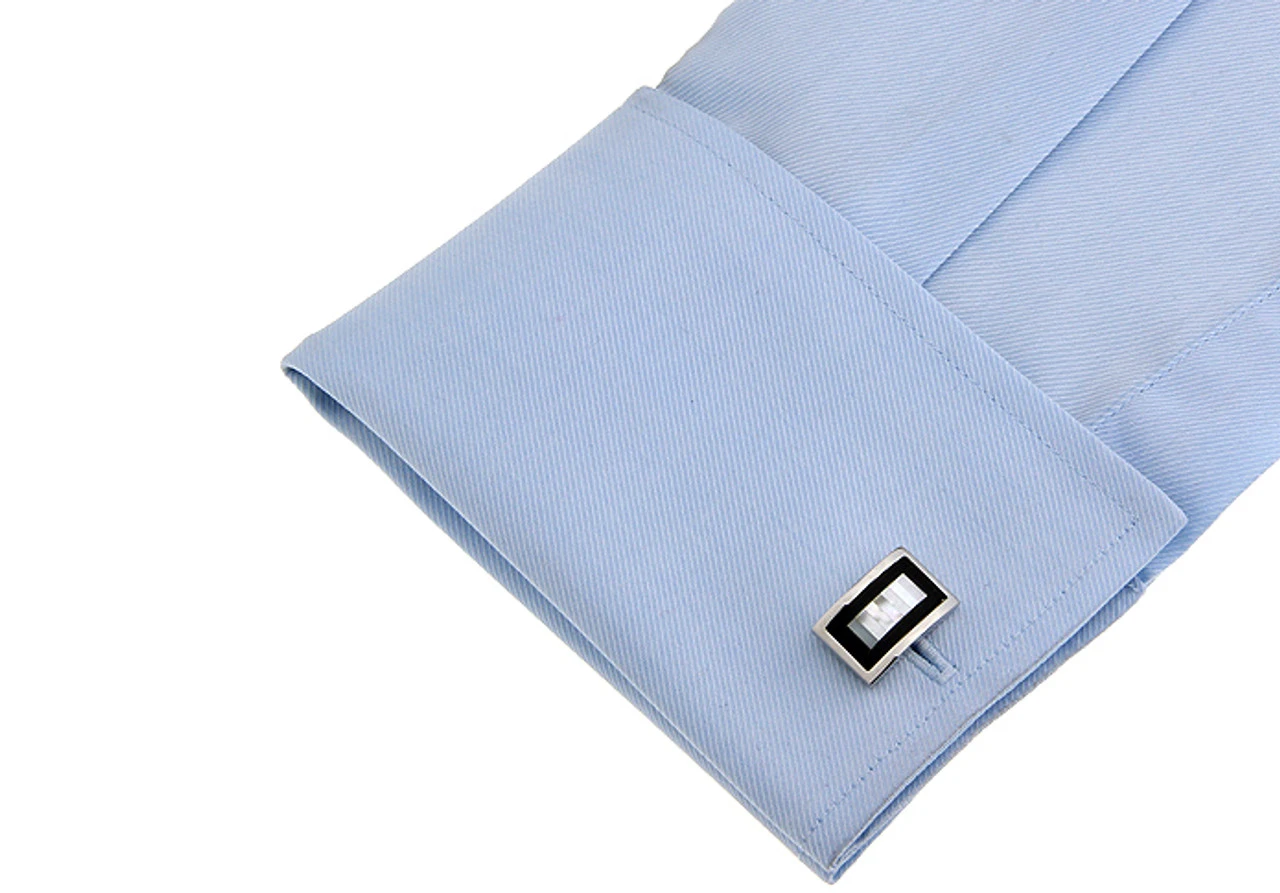 Black Cat's Eye & Mother-of-Pearl Arch Cufflinks (V-CF-G6153B) 5 Black Cat's Eye & Mother-of-Pearl Arch Cufflinks (V-CF-G6153B) - Image 3