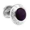Double Purple Cat's Eye Stone Ornate Bar Cufflinks (V-CF-G61743PR-S)