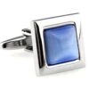 Light Blue Cat's Eye Stone Square Cufflinks (V-CF-G62172LB)