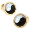 Yin-Yang Mother-of-Pearl & Onyx Gold Cufflinks (V-CF-G627G) -Fashion Formal Wear Store V CF G627G 2 13446.1522693500