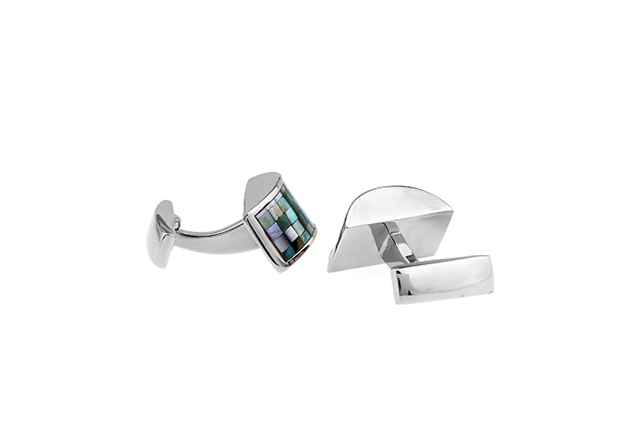 Mosaic Iridescent Mother-of-Pearl Arch Cufflinks (V-CF-G64054GY-S) 5 Mosaic Iridescent Mother-of-Pearl Arch Cufflinks (V-CF-G64054GY-S) - Image 3