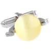 Yellow Cat's Eye Spinning Ball Cufflinks (V-CF-G64622YQ-S)