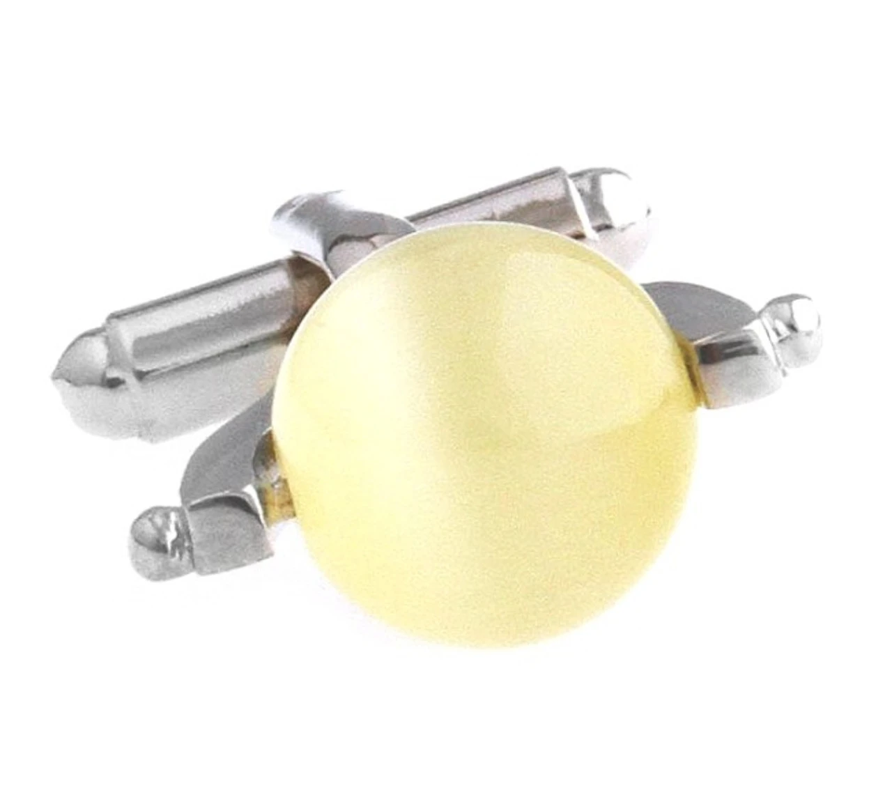 Yellow Cat's Eye Spinning Ball Cufflinks (V-CF-G64622YQ-S) 3 Yellow Cat's Eye Spinning Ball Cufflinks (V-CF-G64622YQ-S)