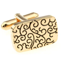 Black Design Gold Cufflinks (V-CF-M210025G)