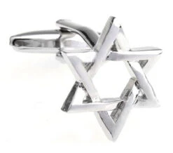 Silver Star Of David Cufflinks (V-CF-M470-S)