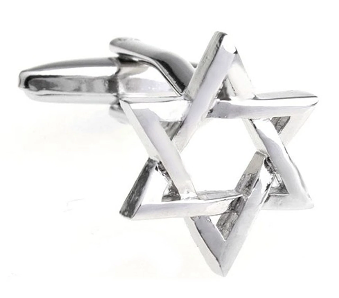 Silver Star Of David Cufflinks (V-CF-M470-S) 3 Silver Star Of David Cufflinks (V-CF-M470-S)