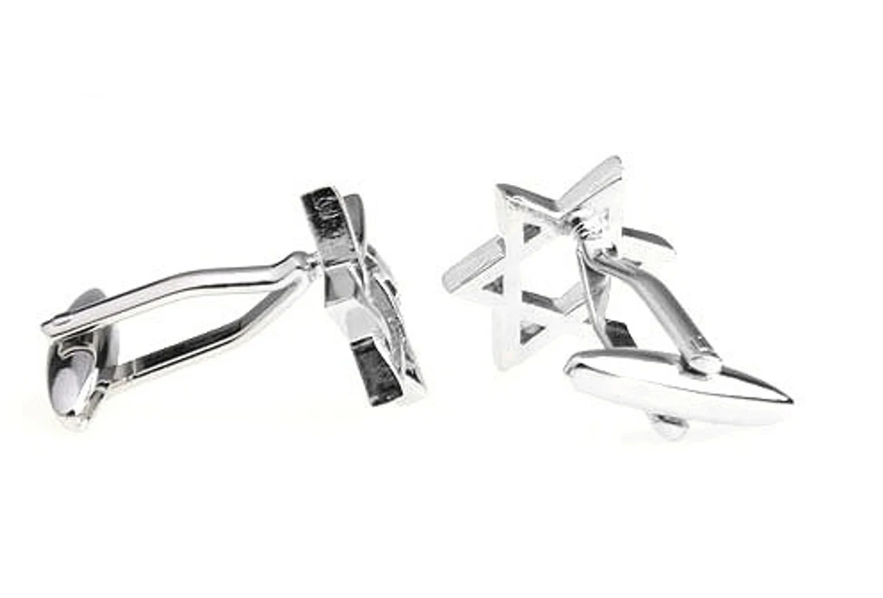 Silver Star Of David Cufflinks (V-CF-M470-S) 4 Silver Star Of David Cufflinks (V-CF-M470-S) - Image 2