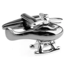 Tungsten Silver Helicopter Moving Blades Cufflinks (V-CF-M475-T)