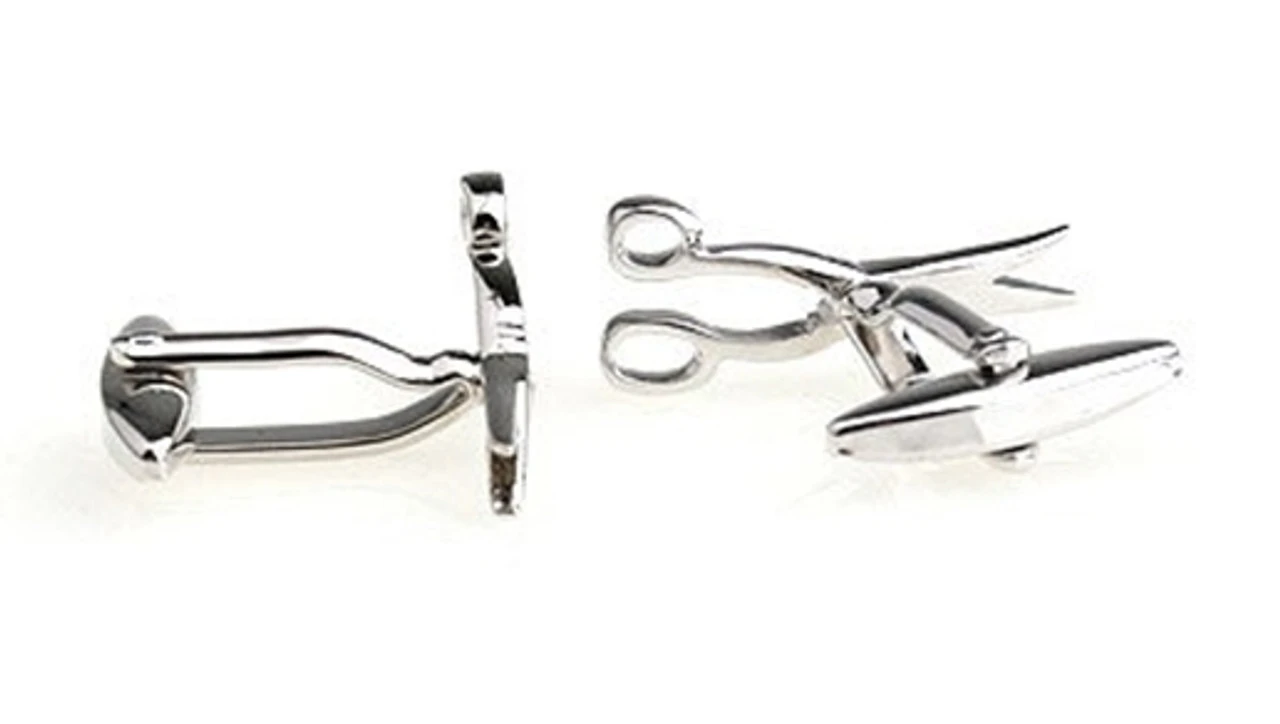 Silver Scissor Cufflinks (V-CF-M477-S) 5 Silver Scissor Cufflinks (V-CF-M477-S) - Image 3