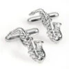 Silver Saxophone Cufflinks (V-CF-M479-S)