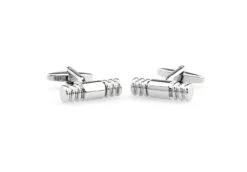 Long Silver Cylinder Cufflinks (V-CF-M50255S) -Fashion Formal Wear Store V CF M50255S 3 35521.1535163011