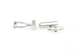 Long Silver Cylinder Cufflinks (V-CF-M50264S) -Fashion Formal Wear Store V CF M50264S 2 86410.1535163870