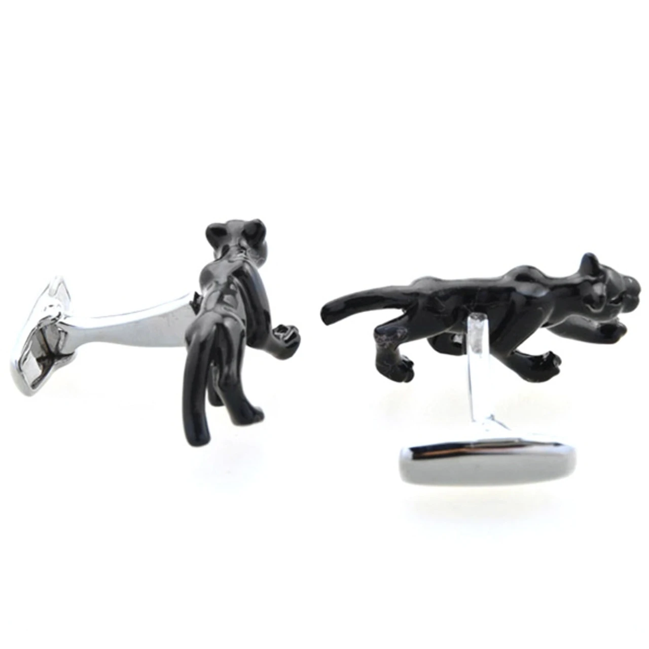 Large Black Panther Cat Cufflinks (V-CF-M50823) 4 Large Black Panther Cat Cufflinks (V-CF-M50823) - Image 2