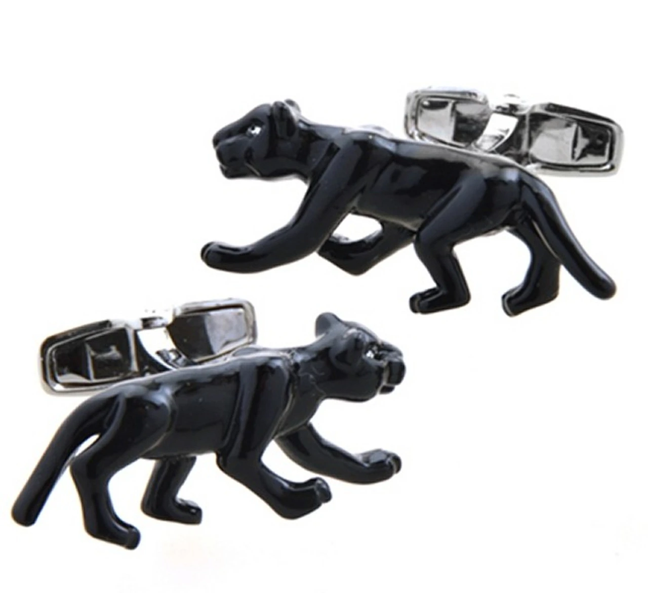 Large Black Panther Cat Cufflinks (V-CF-M50823) 3 Large Black Panther Cat Cufflinks (V-CF-M50823)