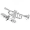 Silver Trumpet Or Cornet Cufflinks (V-CF-M52093-S) -Fashion Formal Wear Store V CF M52093 S 2 50428.1522715391