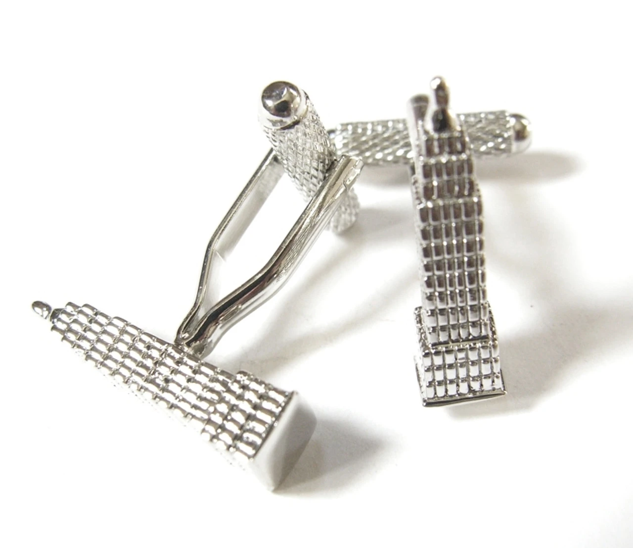 Large Silver Empire State Building Cufflinks (V-CF-M52148-S) 4 Large Silver Empire State Building Cufflinks (V-CF-M52148-S) - Image 2