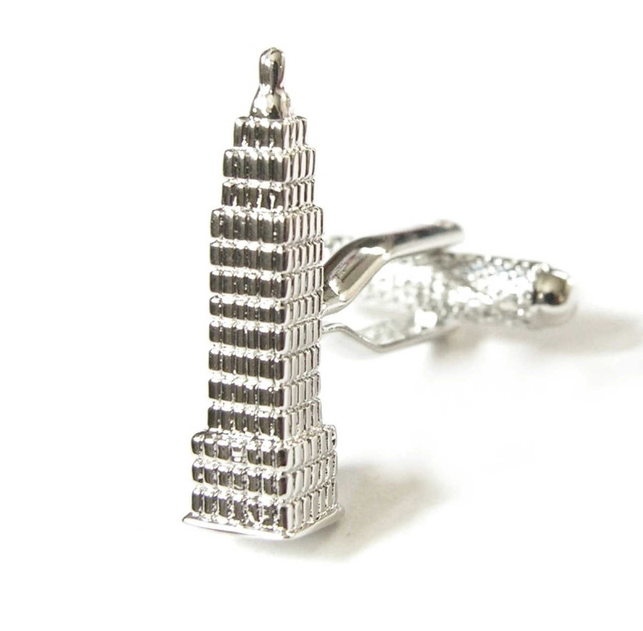 Large Silver Empire State Building Cufflinks (V-CF-M52148-S) 3 Large Silver Empire State Building Cufflinks (V-CF-M52148-S)