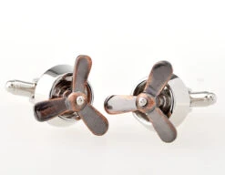 Tarnished Copper Moving Propeller Cufflinks (V-CF-M52653-C) -Fashion Formal Wear Store V CF M52653 C 3 04035.1580185165