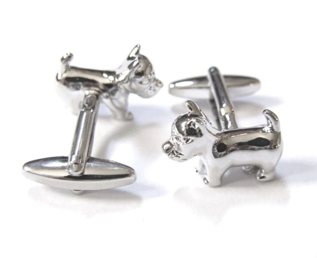 Little Dog Silver Cufflinks (V-CF-M56549) 4 Little Dog Silver Cufflinks (V-CF-M56549) - Image 2