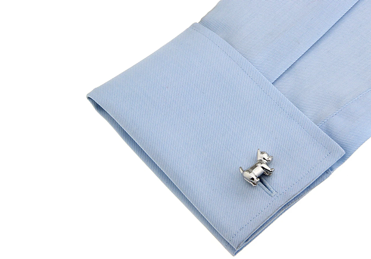 Little Dog Silver Cufflinks (V-CF-M56549) 5 Little Dog Silver Cufflinks (V-CF-M56549) - Image 3