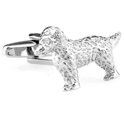 Furry Dog Silver Cufflinks (V-CF-M61153S)