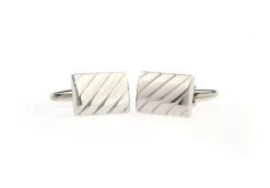 Silver Detail Rectangle Cufflinks (V-CF-M70787S) -Fashion Formal Wear Store V CF M70787S 3 72051.1535034823