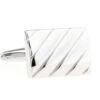 Silver Detail Rectangle Cufflinks (V-CF-M70787S) -Fashion Formal Wear Store V CF M70787S 46683.1535034823