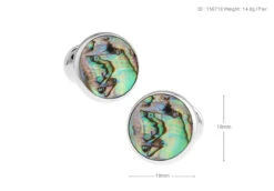 Knob Style Abalone Shell Cufflinks (V-CF-S512) -Fashion Formal Wear Store V CF S512 3 49005.1550043847