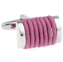 Pink Silk Rope Cufflinks (V-CF-S6495F)